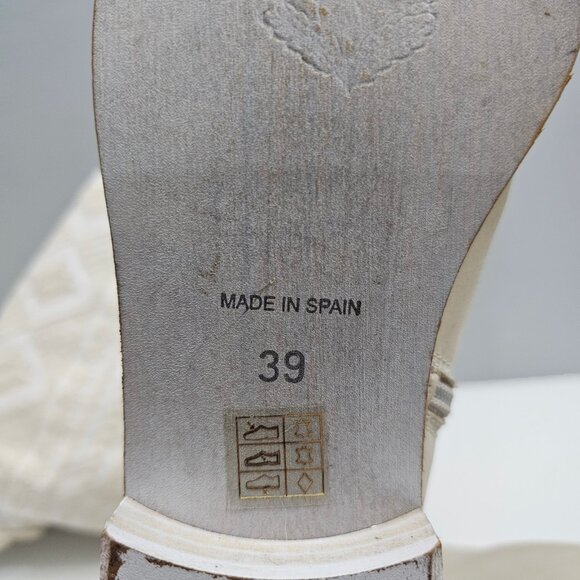 Free People Bren Knee High Boot Womens EU 39 Cream Embroidered Boho Slouchy - Picture 15 of 16
